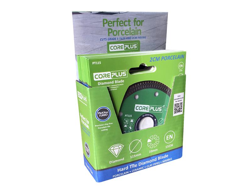 CorePlus Porcelain Diamond Blade 115mm CDU of 15 Blades CORDBP115CDU