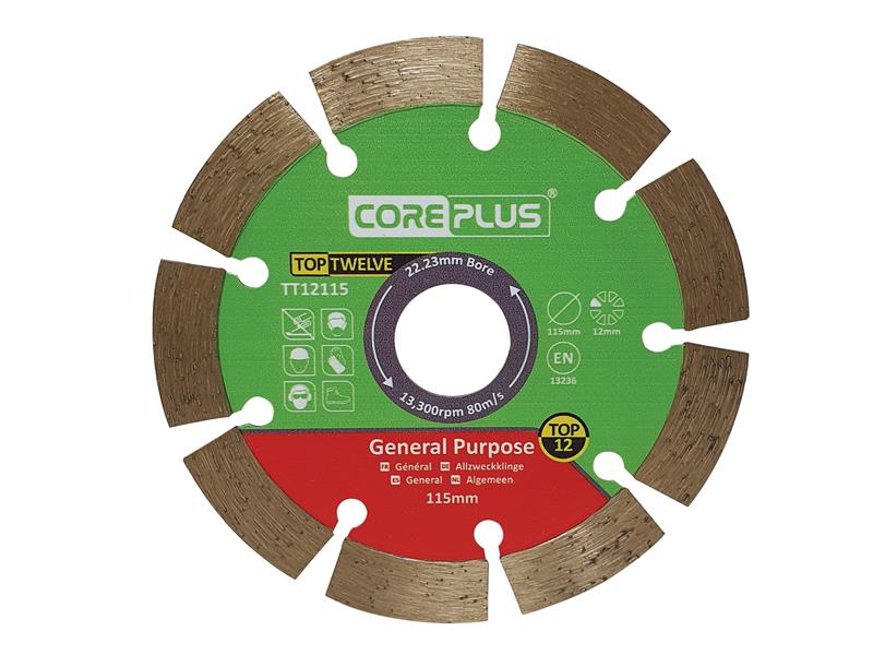 CorePlus Top Twelve General Purpose Diamond Blade 115mm CORDBTT12115
