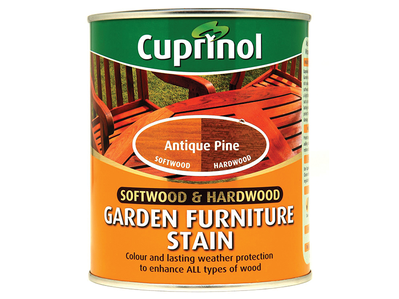 Cuprinol Softwood &amp; Hardwood Garden Furniture Stain Antique Pine 750ml CUPGFSAP750