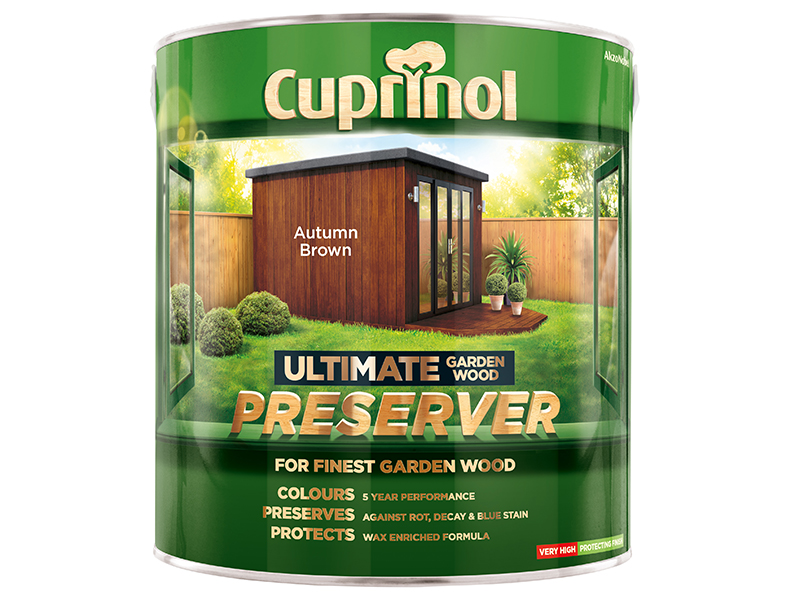 Cuprinol Ultimate Garden Wood Preserver Autumn Brown 4 litre CUPGWPREAB4L