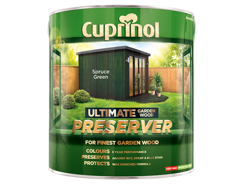 Cuprinol Ultimate Garden Wood Preserver Spruce Green 4 litre CUPGWPRESG4L