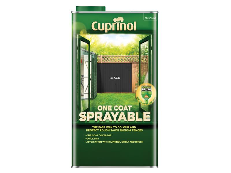Cuprinol One Coat Sprayable Fence Treatment Black 5 litre CUPNSFTBL5L