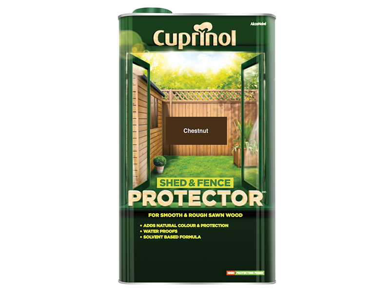 Cuprinol Shed &amp; Fence Protector Chestnut 5 litre CUPSFCH5L