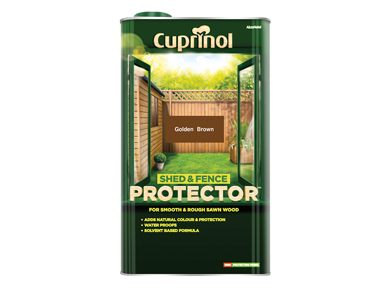 Cuprinol Shed &amp; Fence Protector Gold Brown 5 litre CUPSFGB5L