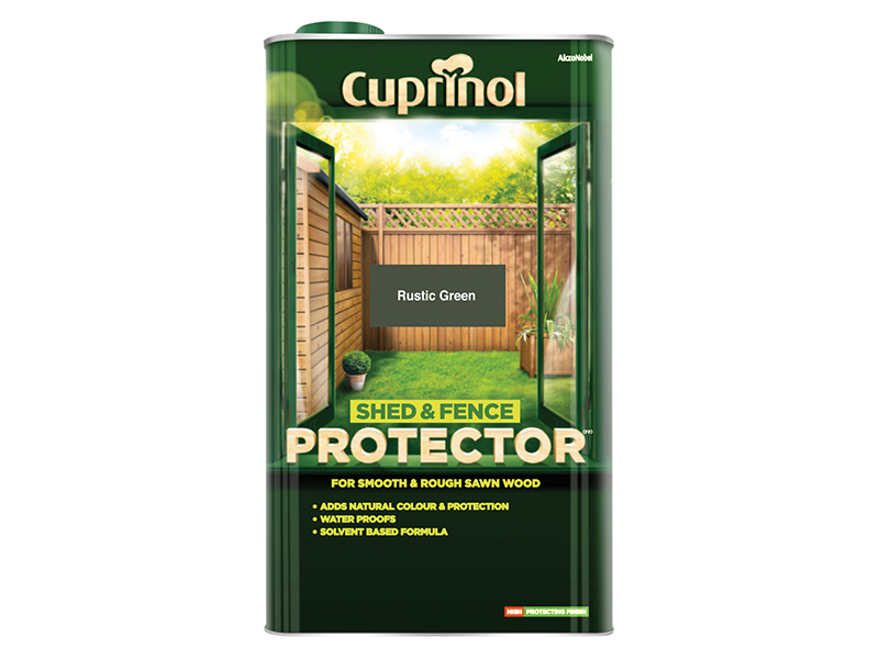 Cuprinol Shed &amp; Fence Protector Rustic Green 5 litre CUPSFRG5L