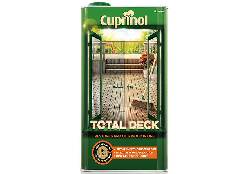 Cuprinol Total Deck Restore &amp; Oil Wood Clear 5 litre CUPTDC5L
