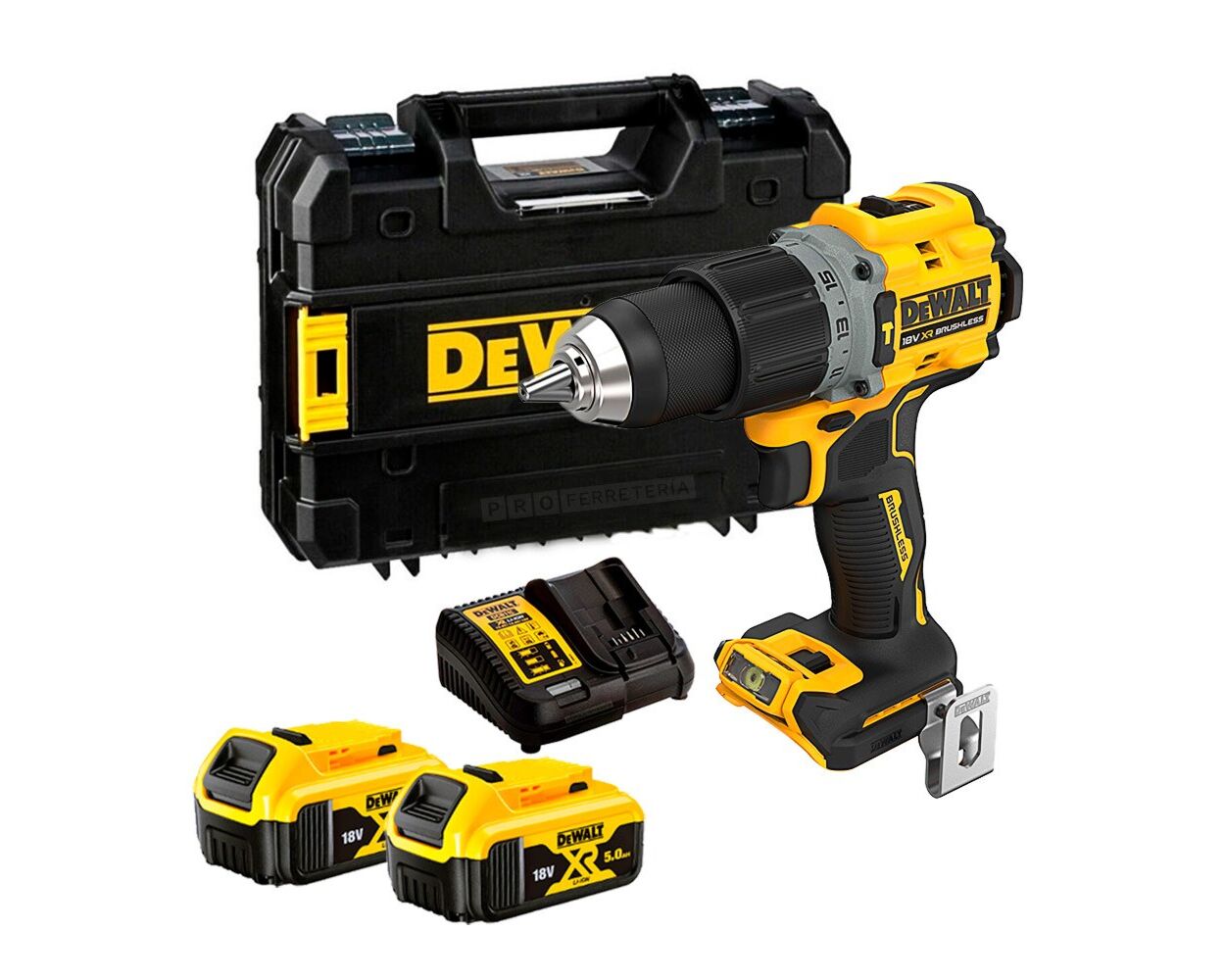 DeWALT DCD805P2T 18v XR Brushless Combi Drill - 5.0ah Li-Ion Pack