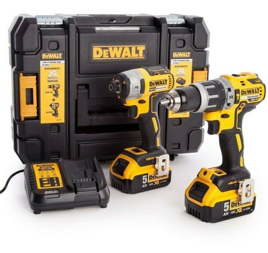 Dewalt DCK266P2 18V Xr Brushless Heavy-Duty - DCD796 &amp; DCF887 - 5.0Ah Pack