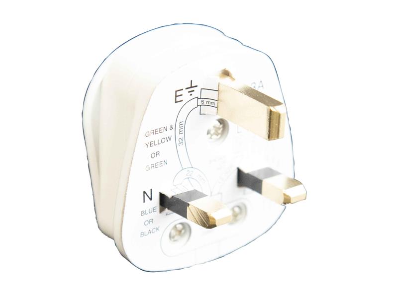 Dencon 3 Pin Fused Plug 13A White DCN1689NB