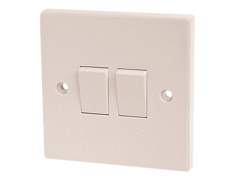 Dencon Light Switch 2-Gang 2-Way 10A DCN4403NB