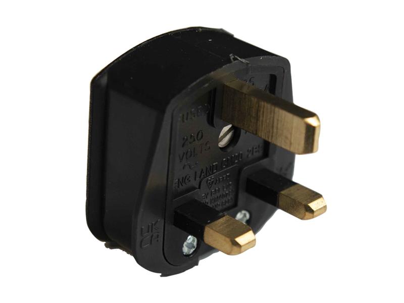 Dencon 3 Pin Rubber Plug 13A Black DCN6283BNB