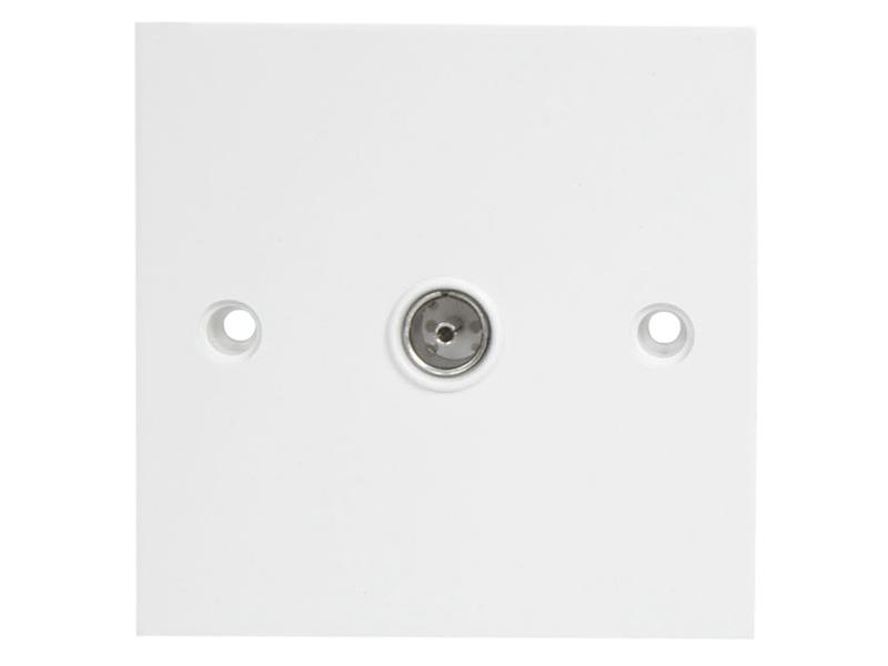 Dencon Single Flush Coax TV Socket White DCN7119NB