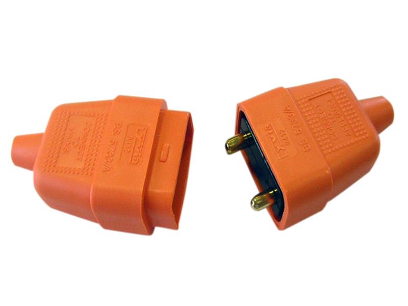Dencon 2 Pin Rubber Connector Plug 10A Orange DCN9412ORNB