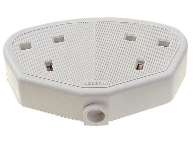 Dencon Rubber Trailing Socket 13A 2-Gang White DCN9422WNB