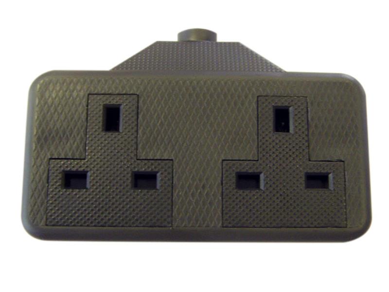 Dencon Trailing Socket 13A 2-Gang Black DCN9433BNB