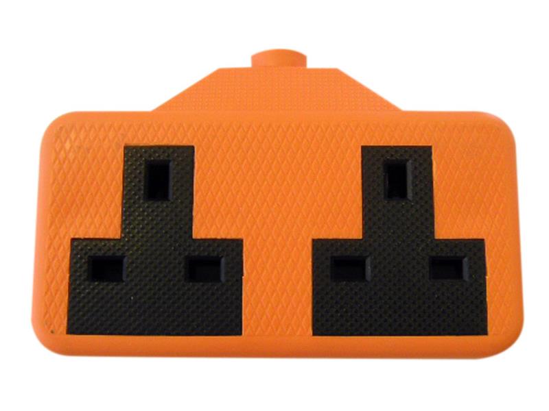 Dencon Trailing Socket 13A 2-Gang Orange DCN9433ORNB