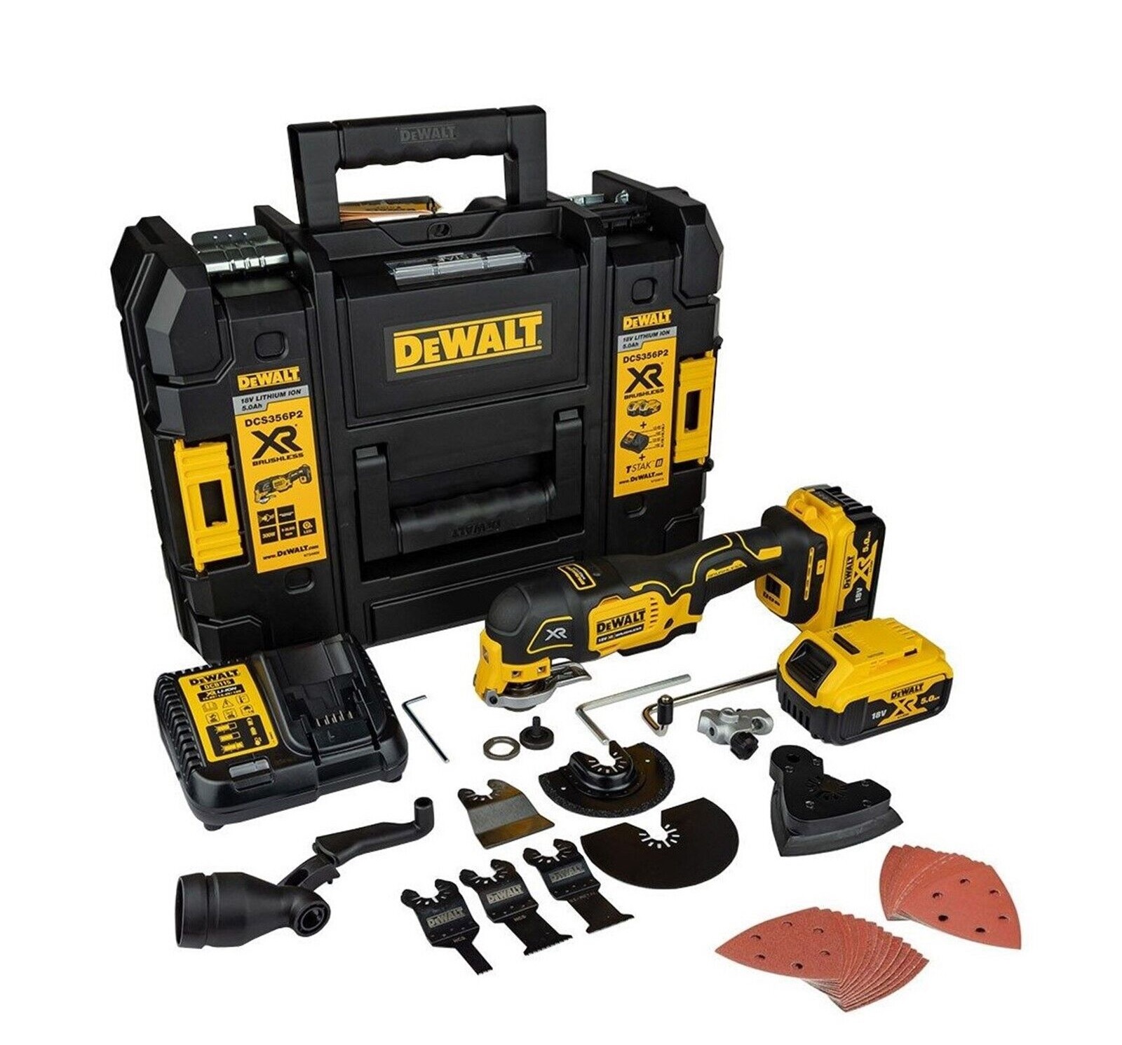 Dewalt 18v XR Brushless Quick Release 3 Speed Multi Tool - DCS356P2 - 5.0ah Pack