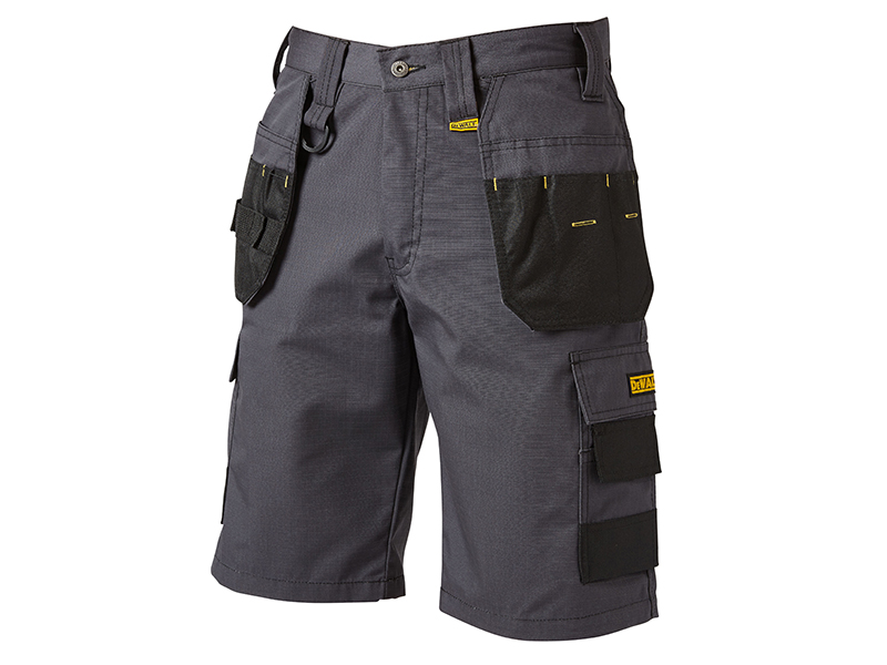 DeWALT Power Tools Cheverley Lightweight Grey Polycotton Shorts Waist 30in DEWCHEV30W
