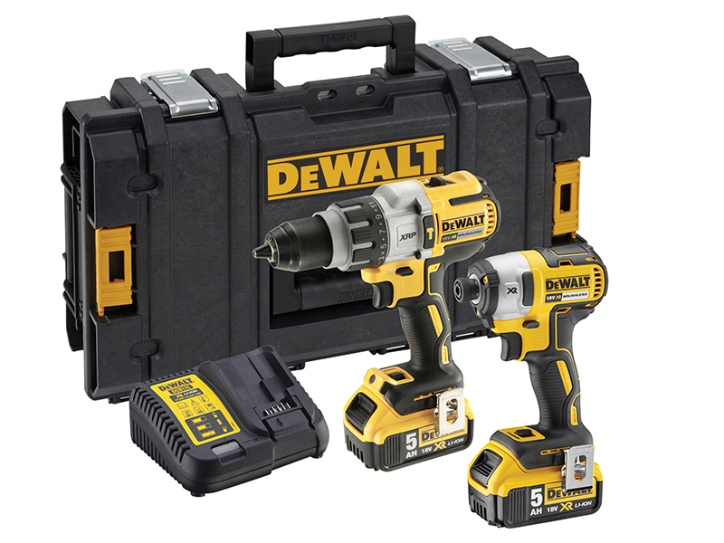 DeWALT Power Tools DCK276P2 Brushless Twin Pack 18V 2 x 5.0Ah Li-ion DEWDCK276P2