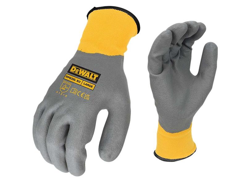 DeWALT Power Tools Water Resistant Grip Gloves - L (Size 9) DEWDPG35L