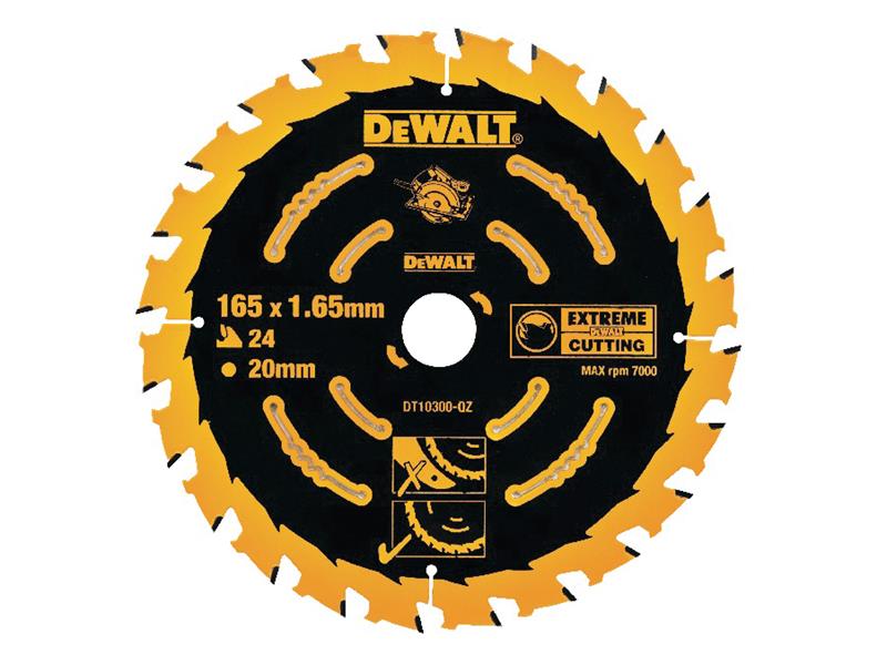 DeWALT Power Tools Extreme Framing Circular Saw Blade 165 x 20mm x 24T DEWDT10300QZ