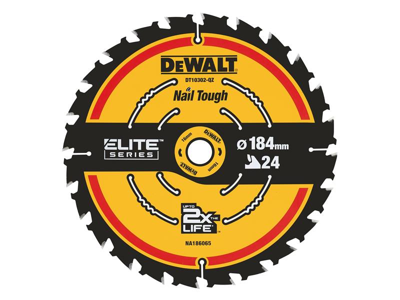 DeWALT Power Tools ELITE Series Framing Circular Saw Blade 184 x 16mm x 24T DEWDT10302QZ