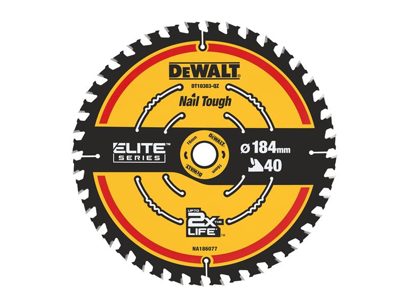 DeWALT Power Tools ELITE Series Framing Circular Saw Blade 184 x 16mm x 40T DEWDT10303QZ