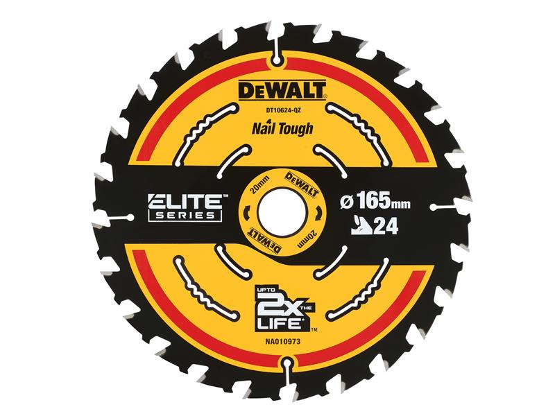 DeWALT Power Tools ELITE Series Framing Circular Saw Blade 165 x 20mm x 24T DEWDT10624QZ