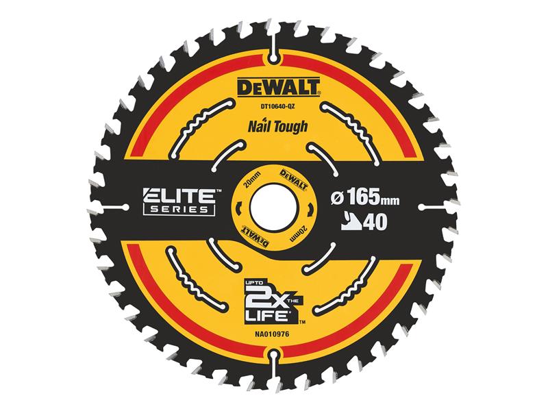 DeWALT Power Tools ELITE Series Framing Circular Saw Blade 165 x 20mm x 40T DEWDT10640QZ