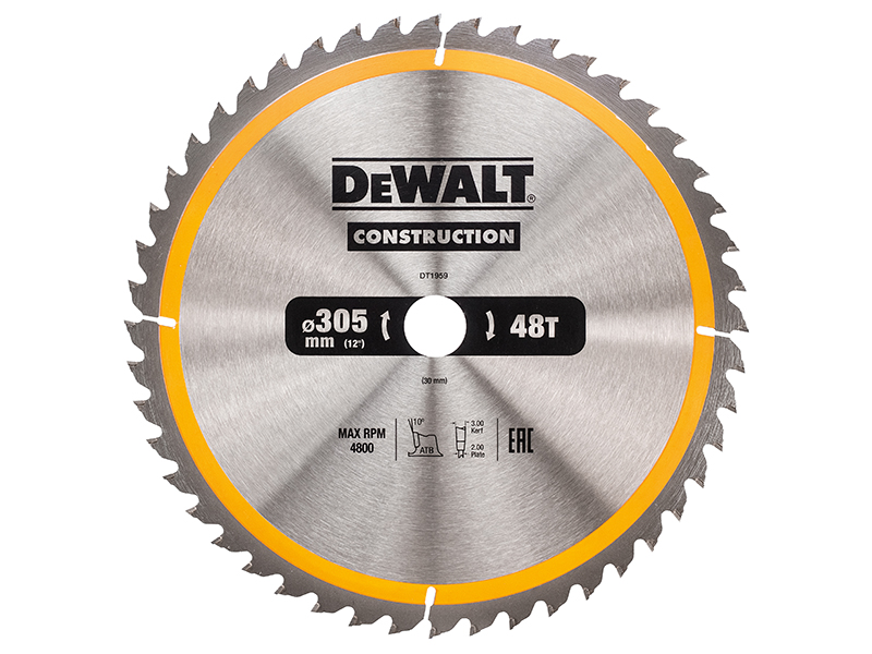 DeWALT Power Tools Stationary Construction Circular Saw Blade 305 x 30mm x 48T DEWDT1959QZ