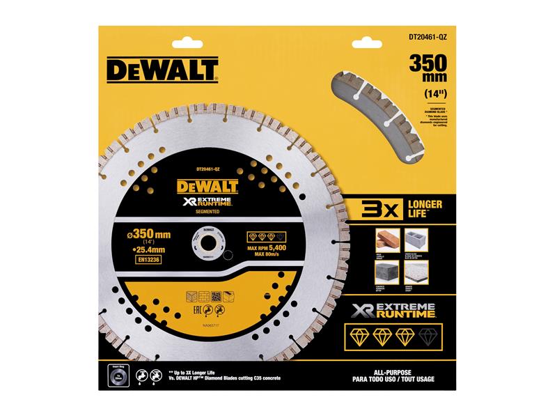 DeWALT Power Tools ELITE SERIES All Purpose Diamond Wheel 355 x 25.4mm DEWDT20461QZ