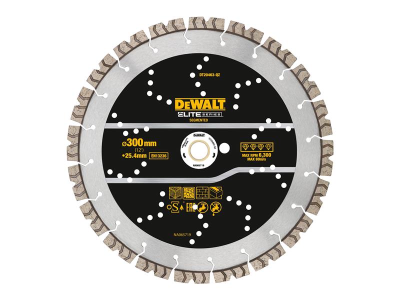 DeWALT Power Tools ELITE SERIES All Purpose Diamond Segmented Wheel 300 x 25.4mm DEWDT20463QZ