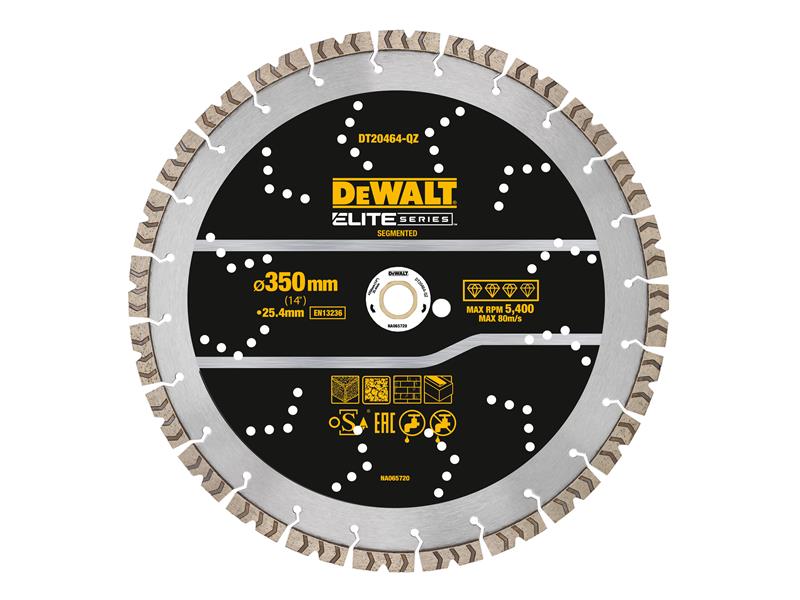 DeWALT Power Tools ELITE SERIES All Purpose Diamond Segmented Wheel 350 x 25.4mm DEWDT20464QZ
