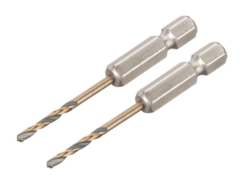 DeWALT Power Tools BLACK&amp;GOLD Hex HSS-G Drill Bits (2) 2.5mm DEWDT20601QZ