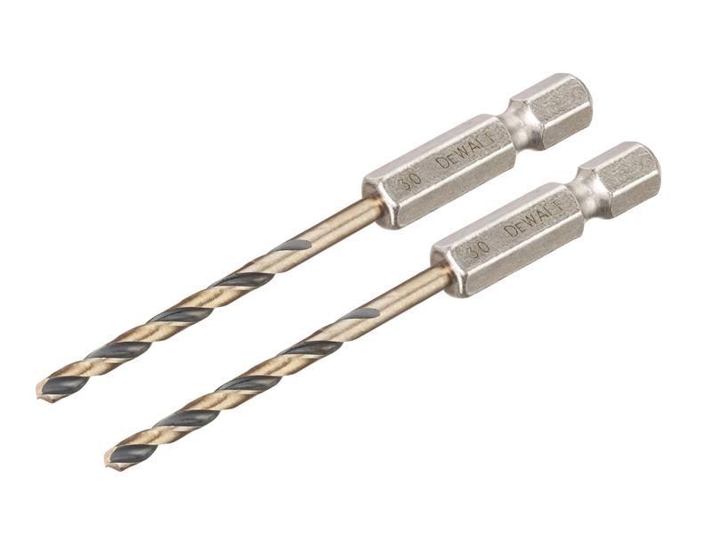 DeWALT Power Tools BLACK&amp;GOLD Hex HSS-G Drill Bits (2) 3.0mm DEWDT20602QZ