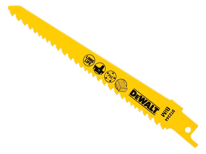DeWALT Power Tools Bi-Metal Reciprocating Blade for Wood Cordless 152mm Pack of 5 DEWDT2344QZ
