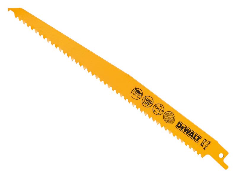 DeWALT Power Tools Bi-Metal Reciprocating Blade for Wood with Nails 228mm (Pack 5) DEWDT2349QZ
