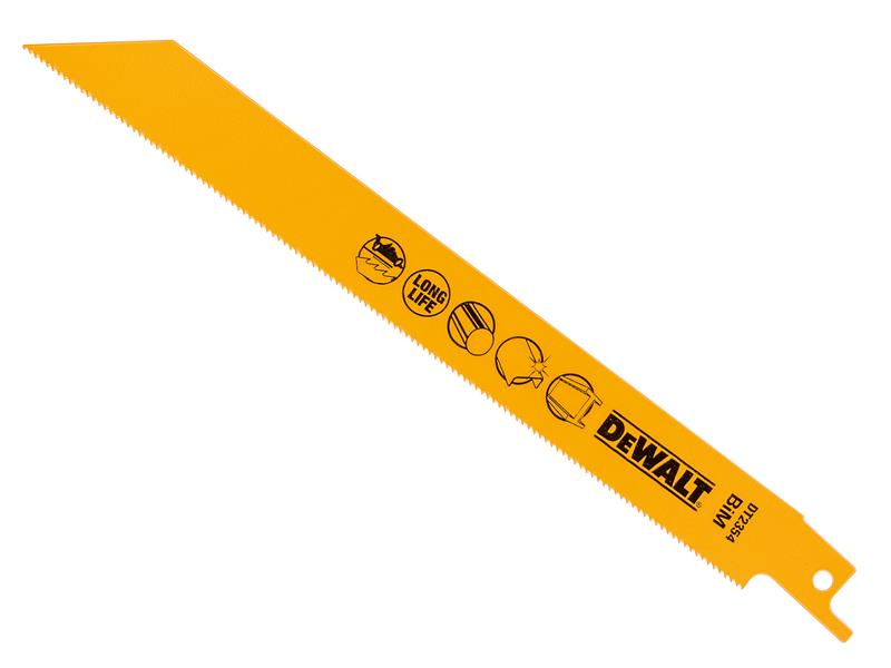 DeWALT Power Tools Bi-Metal Reciprocating Blade for Metal 203mm x 18 TPI (Pack 5) DEWDT2354QZ