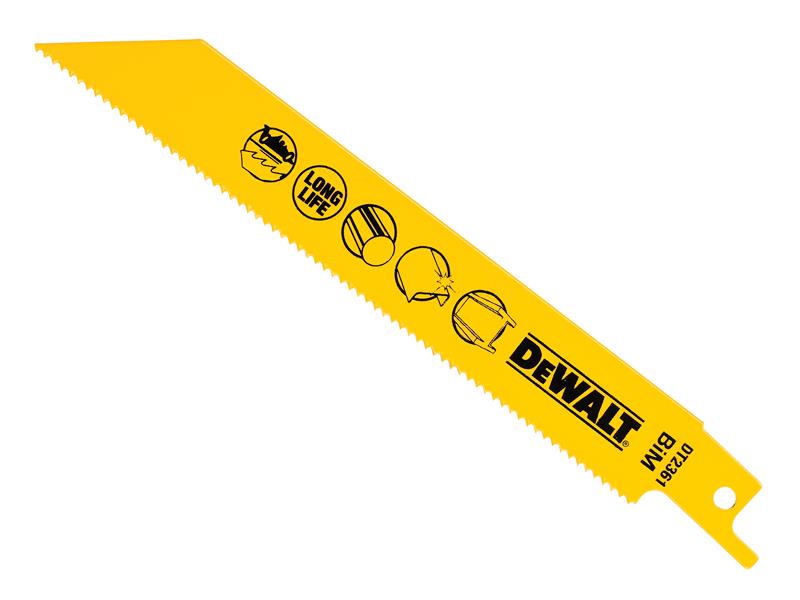 DeWALT Power Tools Bi-Metal Reciprocating Blade for Metal 152mm x 14 TPI (Pack 5) DEWDT2361QZ