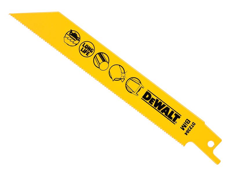 DeWALT Power Tools Bi-Metal Reciprocating Blade for Metal 152mm x 18 TPI (Pack 5) DEWDT2384QZ