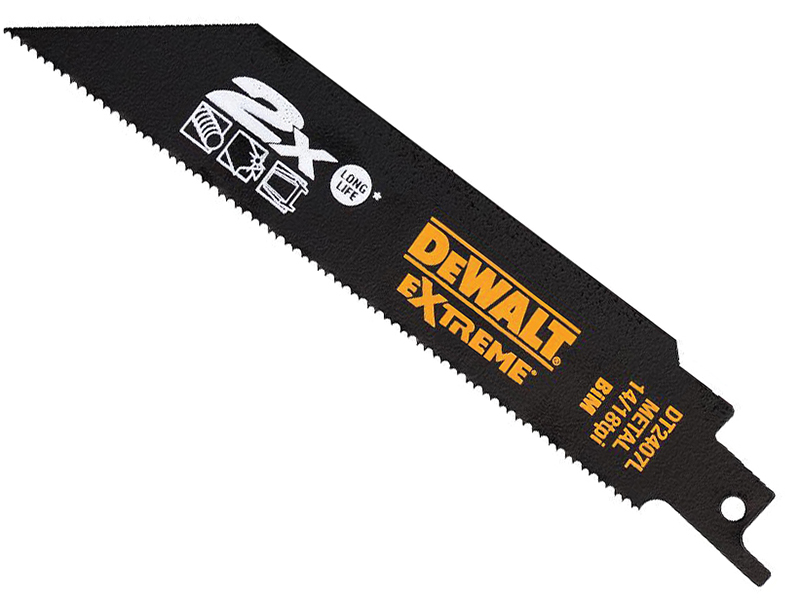 DeWALT Power Tools 2X Life Metal Reciprocating Blade 152mm x 14/18 TPI Pack of 5 DEWDT2407LQZ