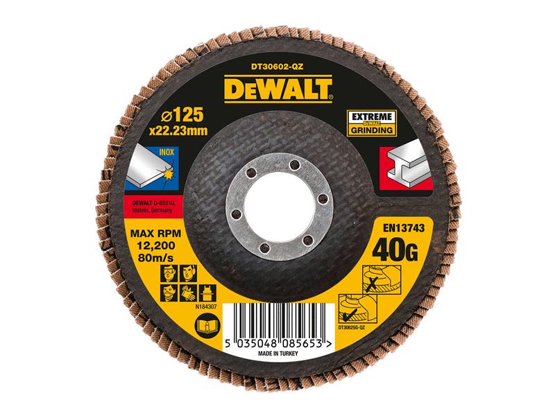 DeWALT Power Tools DT30602 Extreme Metal Flap Disc 125 x 22.2mm x 40G DEWDT30602QZ