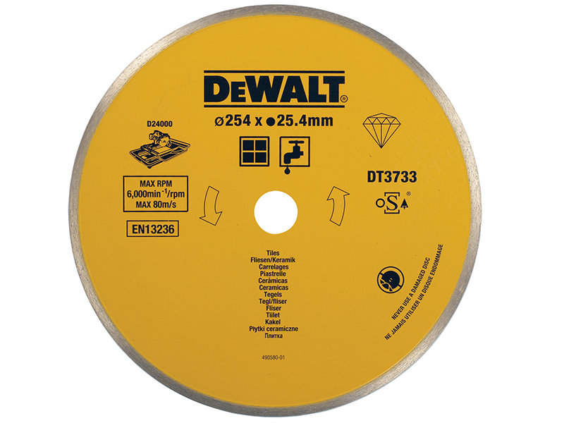 DeWALT Power Tools Ceramic Diamond Tile Blade 254 x 25.4mm DEWDT3733XJ