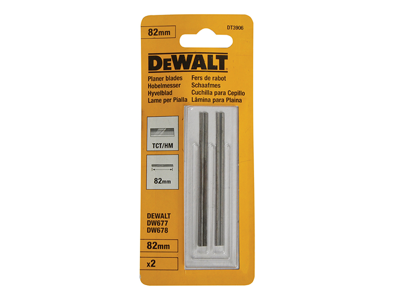 DeWALT Power Tools DT3906 TCT Reversible Planer Blades 82mm (Pack 2) DEWDT3906QZ