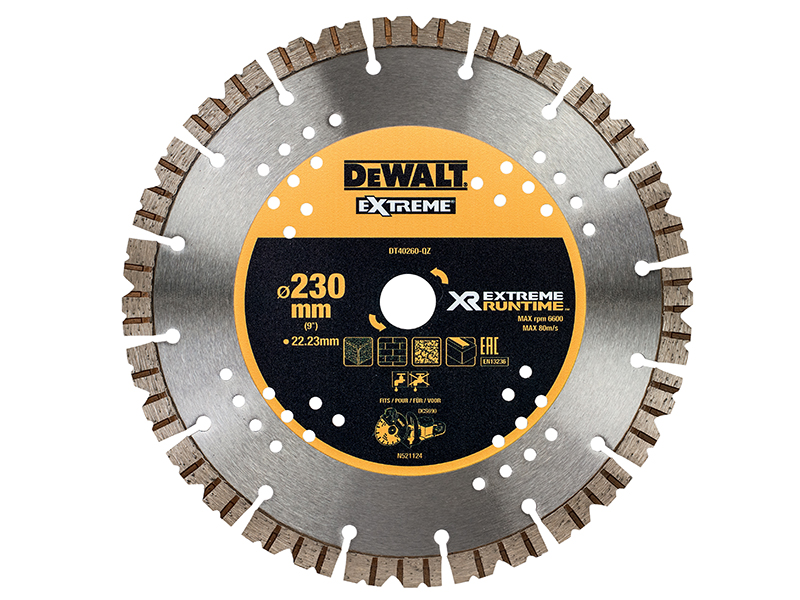 DeWALT Power Tools DT40260 Extreme Diamond Cutting Blade 230 x 22.23mm DEWDT40260QZ