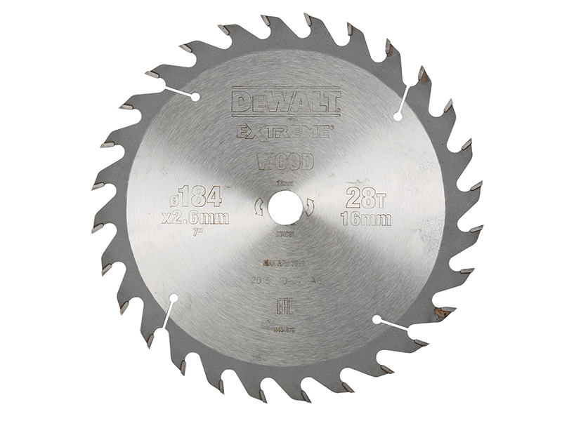 DeWALT Power Tools Series 40 Circular Saw Blade 184 x 16mm x 28T ATB DEWDT4031QZ