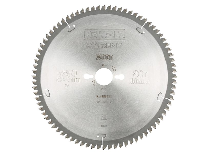 DeWALT Power Tools Series 40 Circular Saw Blade 250 x 30mm x 80T TCG/Neg DEWDT4287QZ