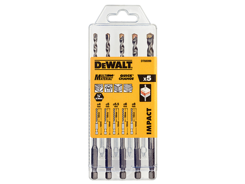 DeWALT Power Tools DT60099 Extreme Impact Masonry Drill Bit Set 5 Piece DEWDT60099QZ