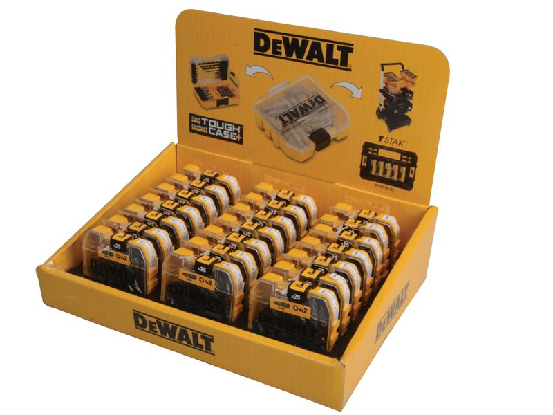 DeWALT Power Tools PZ2 25mm Standard Tic Tac Display 21 x Packs of 25 DEWDT71521QZ