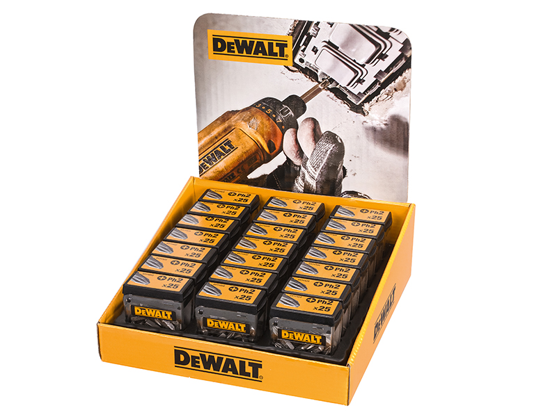 DeWALT Power Tools PH2 25mm Standard Tic Tac Display 21 x Packs of 25 DEWDT71522QZ